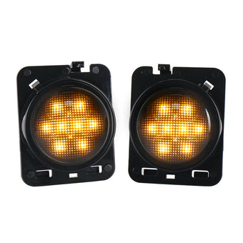 compare product 2x Front LED Side Marker Light Smoke Suitable For Jeep Wrangler JK 2007-2018