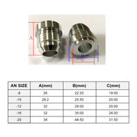 {{ AN8 Male Aluminium weld on JIC bungs x 2 fitting -10AN JXSS032-10-A }} - Buy Car Parts Online at {{ Kaka Auto Parts }}.