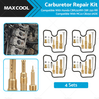 compare product 4 Sets Carburetor Repair Kit Suitable For Honda CBR250RR CBR 250 MC22 CB250 JADE
