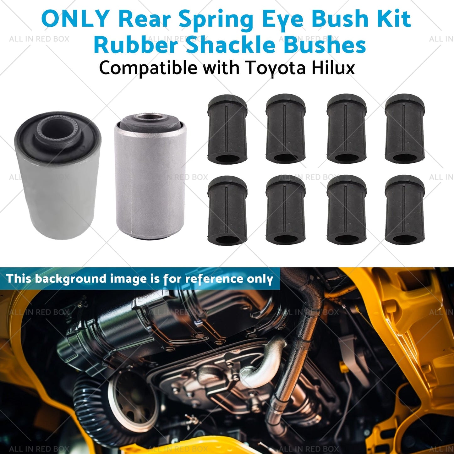 Rear Spring Eye Bush Kit Rubber Shackle Bushes Suitable for 91-04 Toyota Hilux