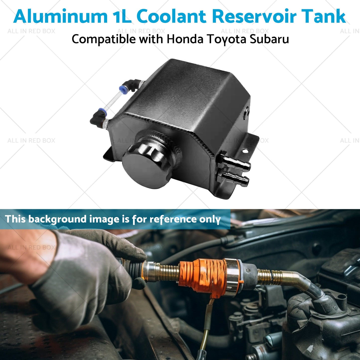 {{ 1L Aluminum Coolant Reservoir Tank Coolant Overflow Bottle Recovery Water Tank }} - Buy Car Parts Online at {{ Kaka Auto Parts }}.