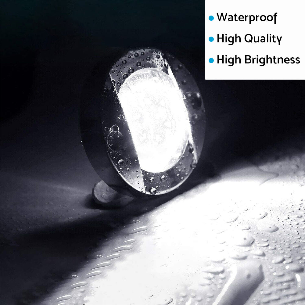 4x Round LED Marine Boat Cabin & Deck Courtesy Lights Suitable For Walkway ¡§C White Stern Light