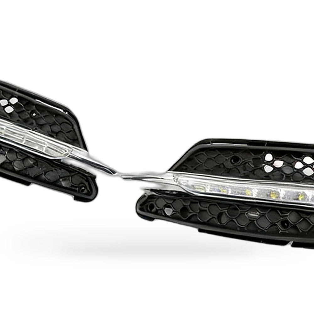 DRL Grille Lower Mesh Fog Light Frame Suitable for Mercedes W204 08-10 Sport - XQ1