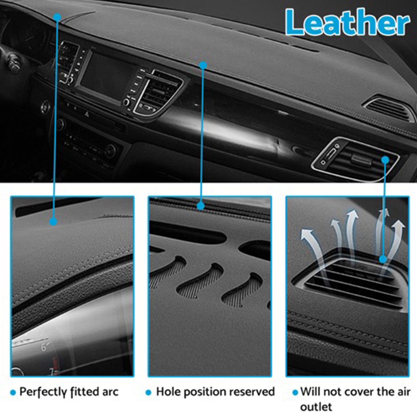 Non-Slip Dash Mat Microfiber Leather Suitable For Toyota Hiace LWB Van 2005-2018