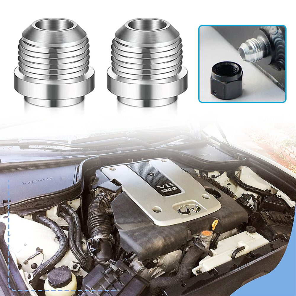 {{ AN10 Male Aluminium weld on JIC bungs x 2 fitting -10AN JXSS032-10-A }} - Buy Car Parts Online at {{ Kaka Auto Parts }}.