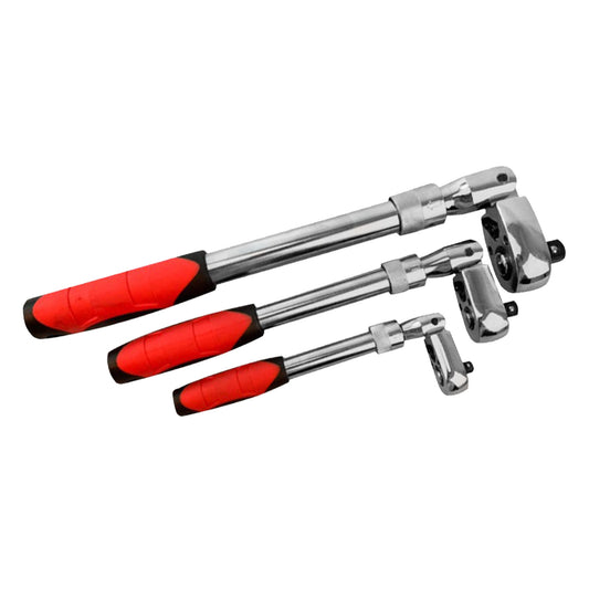 Ratchet Wrench Socket Set 3x 1/4inch, 3/8inch, 1/2inch Drive Handle 72-Tooth Quick Release