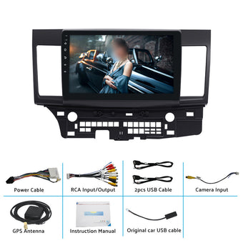compare product 32GB 10.1 Inch CarPlay Radio Head Unit GPS Navi Suitable For Mitsubishi Lancer 10 CJ