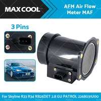 {{ 2268031U00 AFM Air Flow Meter MAF Fits for Skyline R33 R34 RB25DET 2. 8 GU PATROL }} - Buy Car Parts Online at {{ Kaka Auto Parts }}.