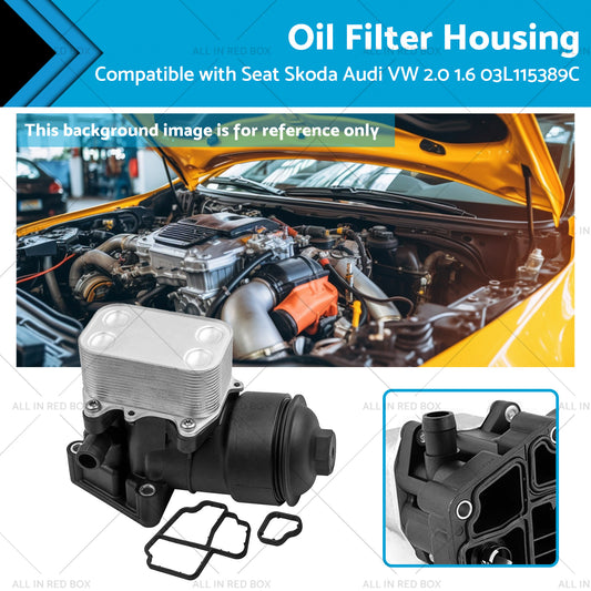 {{ 1x Oil Filter Housing Filter Cap  and Gasket Suitable For Seat Skoda Audi VW 2. 0 1. 6 }} - Buy Car Parts Online at {{ Kaka Auto Parts }}.