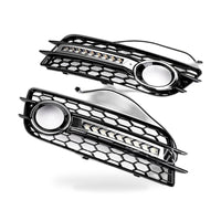 LED Flow Daytime Running Light Yellow Turn Signal Mesh Fog Light Frame for 09-11 - ZT2