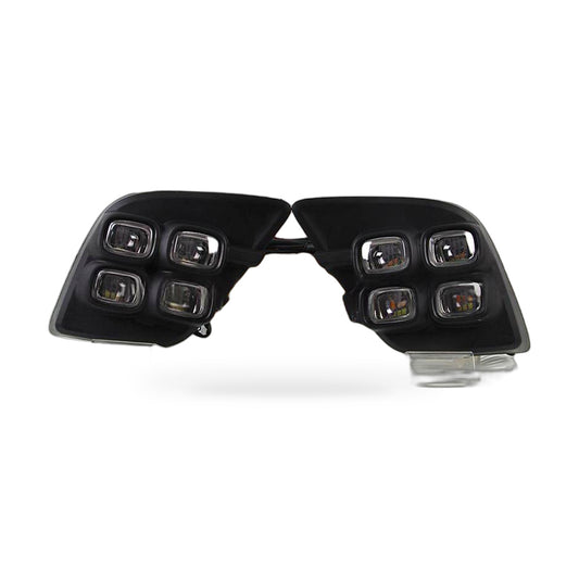 LED DRL Fog Light Frame Suitable for Toyota Hilux Revo 2015-2017 4-Eye White - ZT2