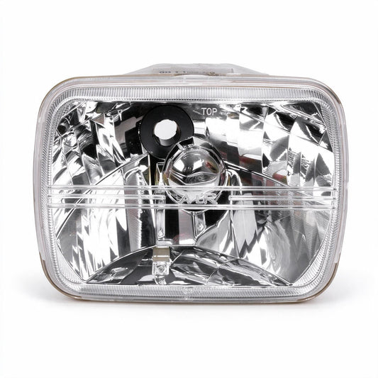 7 Inch Square Head Light Diamond Look Plastic Lens Suitable for Jeep Wrangler CJ - ZT2