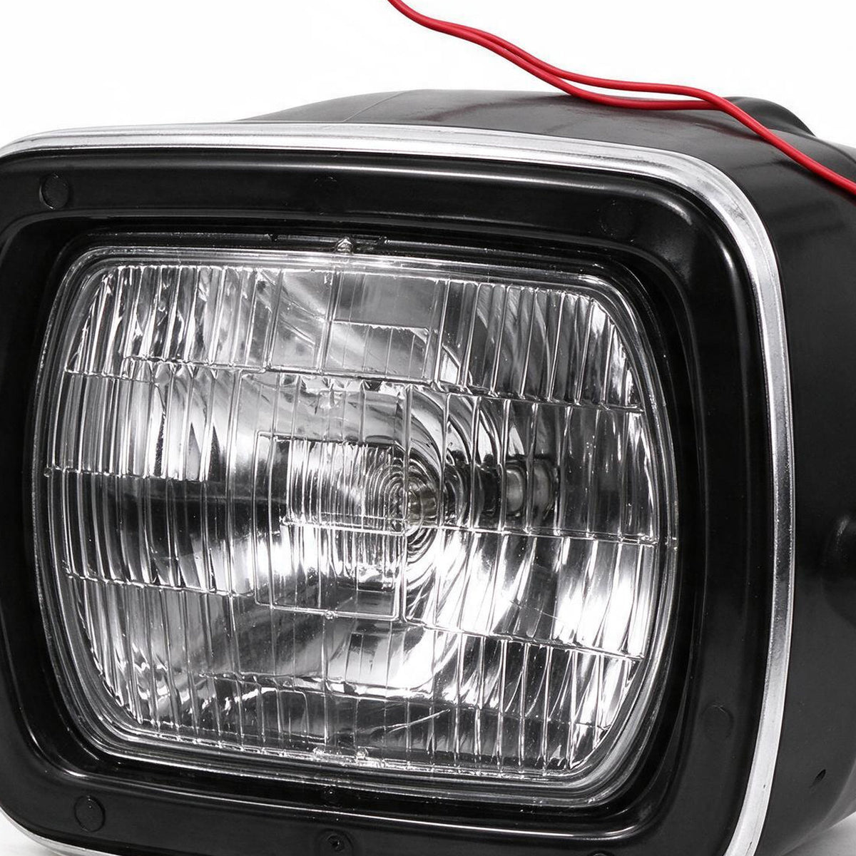 7" Square Head Lamp Set Clear Lens LED Globes Suitable for Jeep Wrangler Land - XQ1