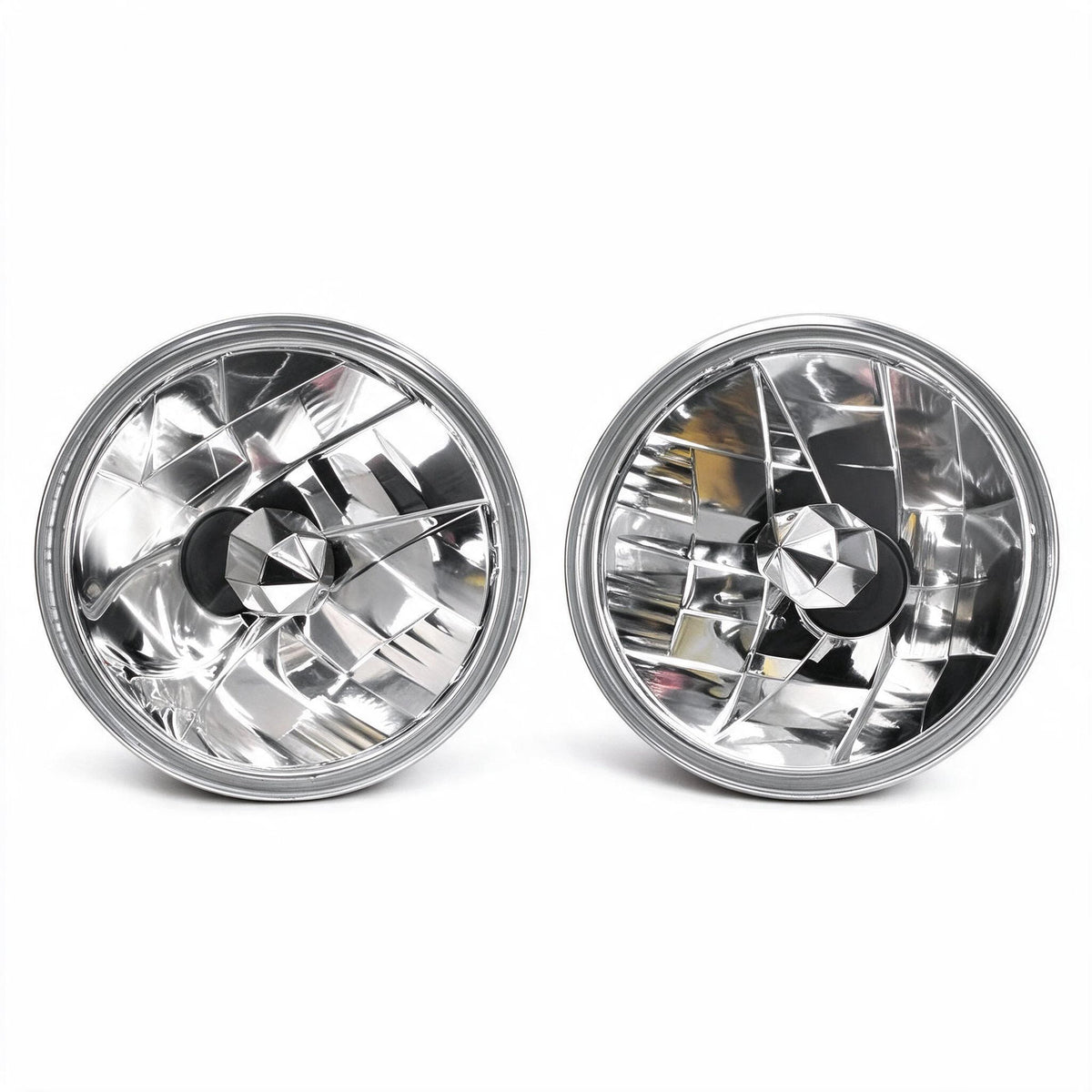 7 Inch Round Head Lamp Diamond Look Set Suitable for Jeep Wrangler CJ Hummer - ZT2