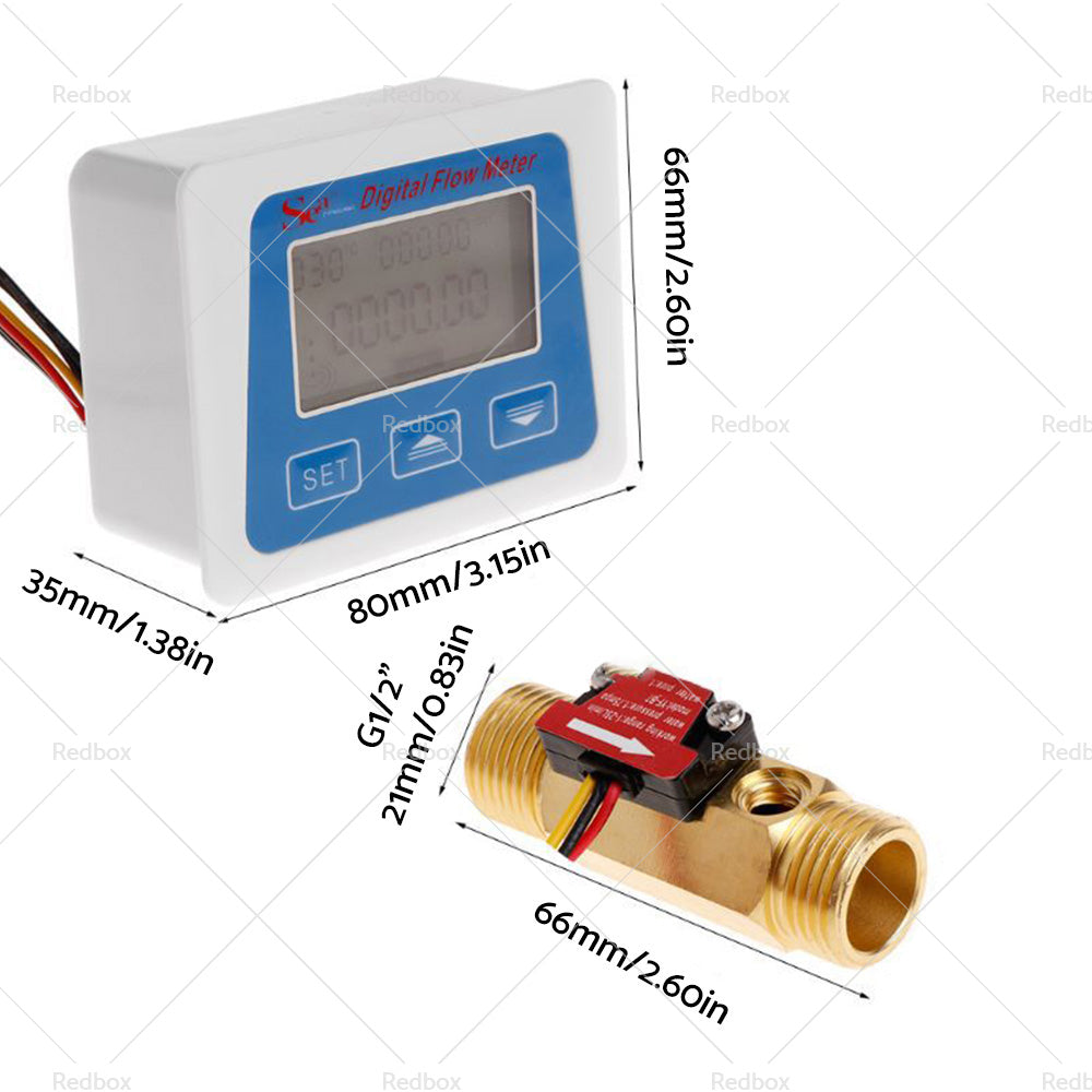 {{ Digital LED Turbine Gauge Kerosene Fuel Water Flow Meter Sensor Meter 1 or 2'' }} - Buy Car Parts Online at {{ Kaka Auto Parts }}.