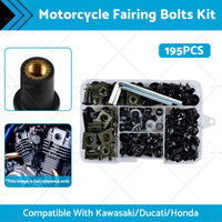 {{ 195PCS Motorcycle Fairing Bolt Body Screw Suitable For Kawasaki Ducati Honda }} - Buy Car Parts Online at {{ Kaka Auto Parts }}.