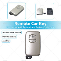 {{ 2 Buttons Complete Remote Car Key Suitable For Toyota Land Cruiser Prado 434MHZ }} - Buy Car Parts Online at {{ Kaka Auto Parts }}.