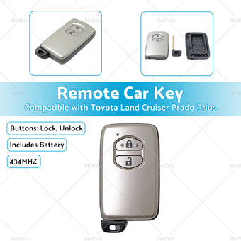 compare product 2 Buttons Complete Remote Car Key Suitable For Toyota Land Cruiser Prado 434MHZ