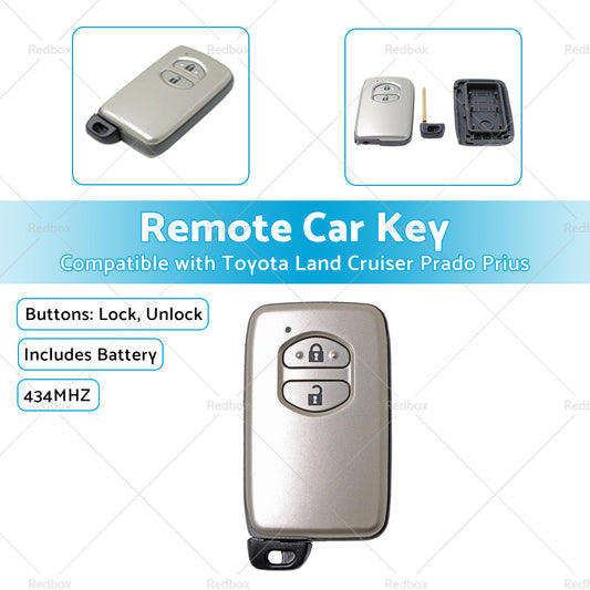 {{ 2 Buttons Complete Remote Car Key Suitable For Toyota Land Cruiser Prado 434MHZ }} - Buy Car Parts Online at {{ Kaka Auto Parts }}.