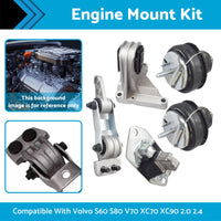 {{ Engine Mount Kit Suitable For Volvo S60 S80 V70 285 XC70 XC90 275 2.0 2.4 2.5 }} - Buy Car Parts Online at {{ Kaka Auto Parts }}.