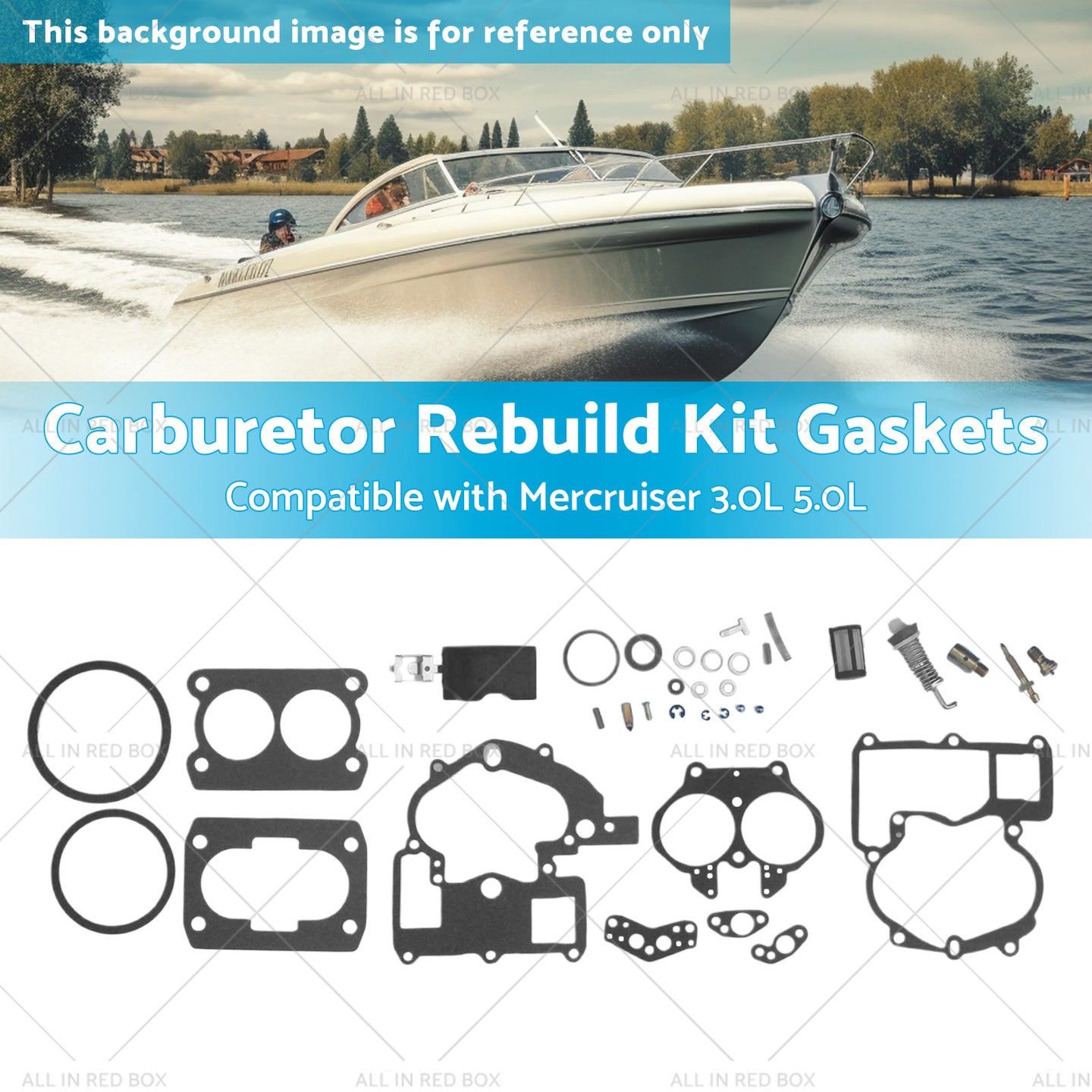 {{ 302-804844002 Carburetor Rebuild Kit Gaskets Suitable for Mercruiser 3. 0L 5. 0L }} - Buy Car Parts Online at {{ Kaka Auto Parts }}.
