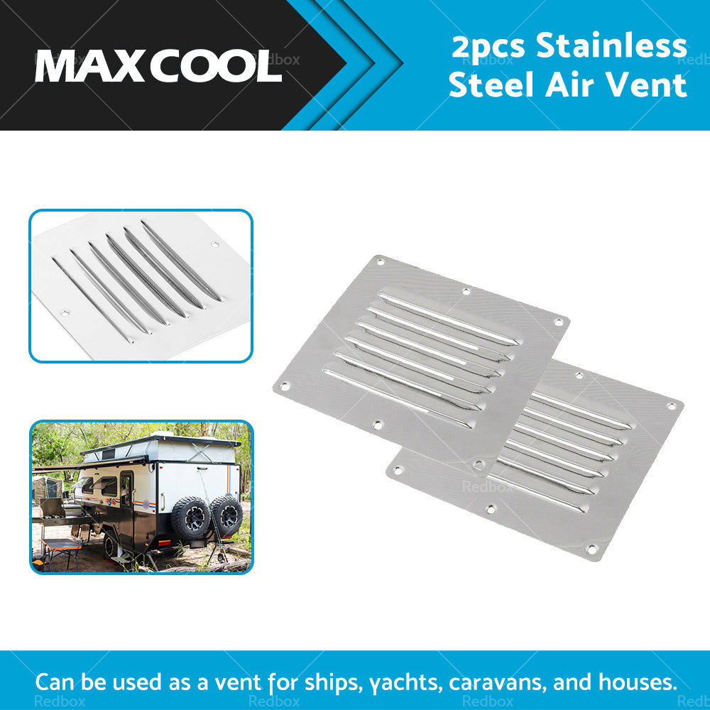 {{ 2PCS Stainless Steel Rectangular Air Vent For Caravan Boat Wall Eave Home }} - Buy Car Parts Online at {{ Kaka Auto Parts }}.