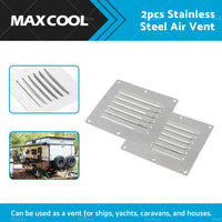 {{ 2PCS Stainless Steel Rectangular Air Vent For Caravan Boat Wall Eave Home }} - Buy Car Parts Online at {{ Kaka Auto Parts }}.