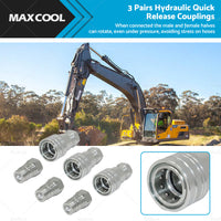 {{ 3 SETS 1 or 2 inch  BSP HYDRAULIC ISO POPPET QUICK RELEASE COUPLINGS COUPLERS TRACTOR }} - Buy Car Parts Online at {{ Kaka Auto Parts }}.