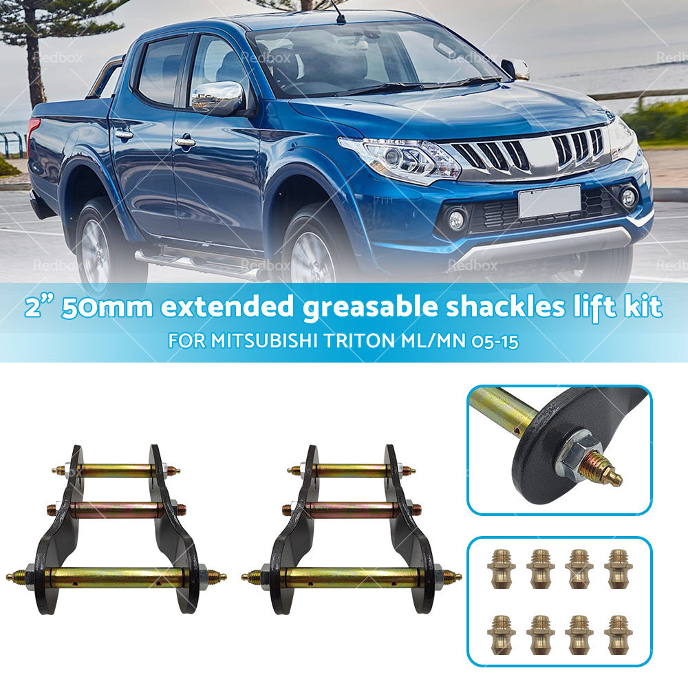 {{ FOR MITSUBISHI TRITON ML or MN 05-15 EXTENDED GREASABLE SHACKLES 2 inch  50MM LIFT KIT }} - Buy Car Parts Online at {{ Kaka Auto Parts }}.