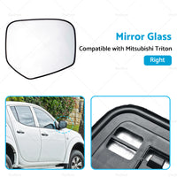 {{ FRONT RIGHT SIDE MIRROR GLASS W  BACK PLATE SUITABLE FOR MITSUBISHI TRITON 06-15 }} - Buy Car Parts Online at {{ Kaka Auto Parts }}.