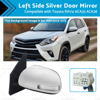 compare product 1x Left Side Silver Door Mirror Suitable for Toyota RAV4 ACA33 ACA38 2008-2012