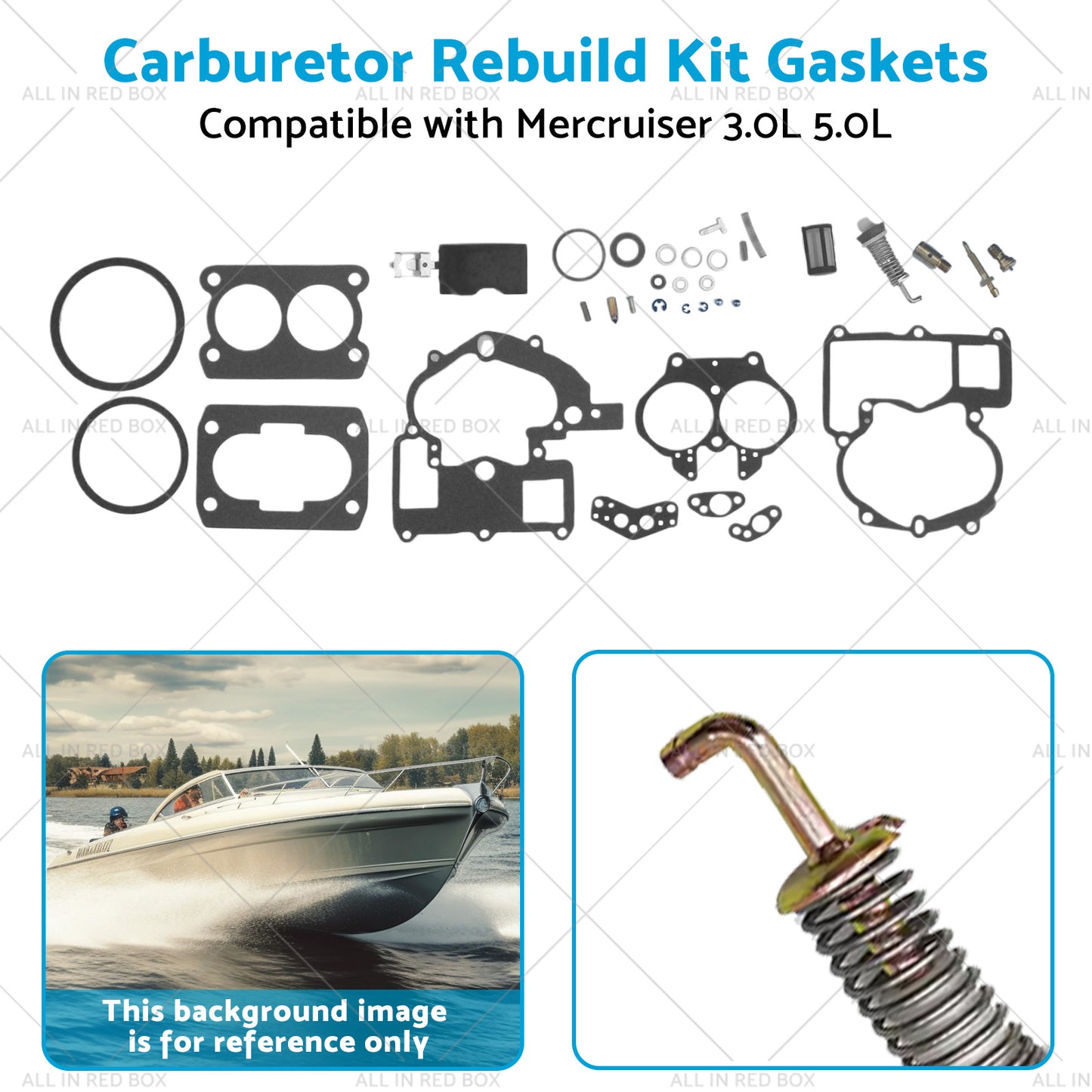 {{ 302-804844002 Carburetor Rebuild Kit Gaskets Suitable for Mercruiser 3. 0L 5. 0L }} - Buy Car Parts Online at {{ Kaka Auto Parts }}.