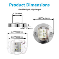 4x Round LED Marine Boat Cabin & Deck Courtesy Lights Suitable For Walkway ¡§C White Stern Light