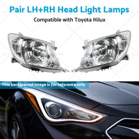 {{ Pair LHRH Head Light Lamps Suitable for Toyota Hilux Ute 2008-2012 2WD 4WD }} - Buy Car Parts Online at {{ Kaka Auto Parts }}.
