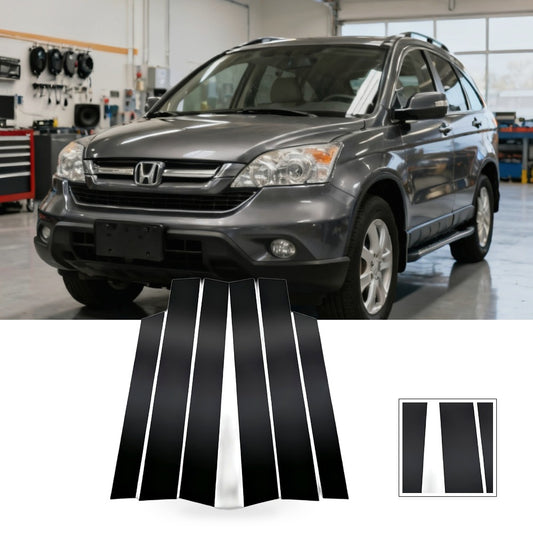 6x Black Window Trim Covers Suitable for Honda CR-V 2.4L