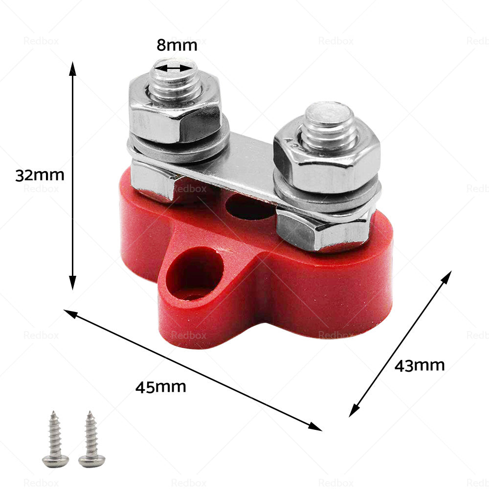 {{ 2x 5 or 16 inch  M8+M8 Bus Bar Terminal Blocks Negative Positive Distribution Stud }} - Buy Car Parts Online at {{ Kaka Auto Parts }}.