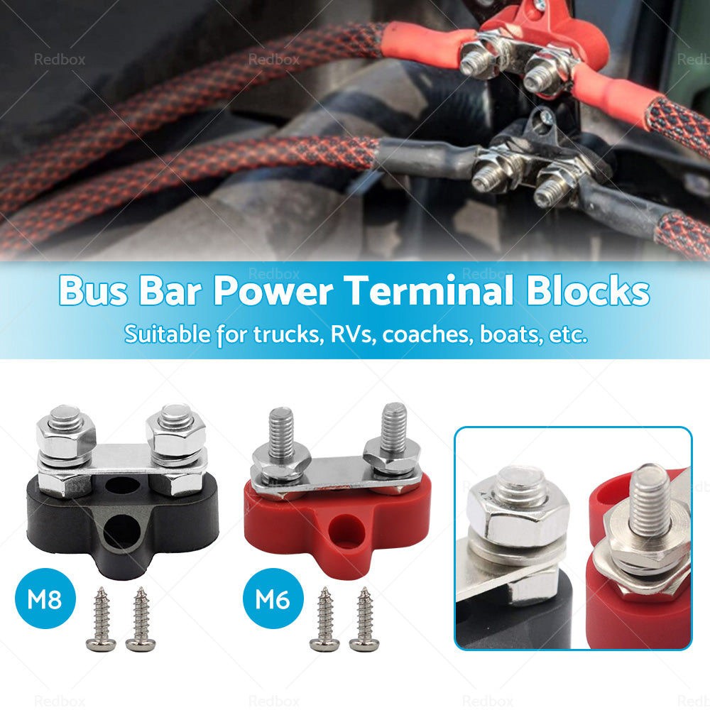 {{ Bus Bar Power Terminal Blocks M6 Negative  M8 Positive Power Distribution Studs }} - Buy Car Parts Online at {{ Kaka Auto Parts }}.