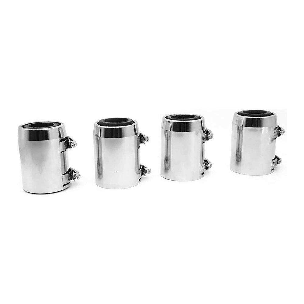 48inch Flexible Stainless Steel Radiator Hose Kit With Chrome Caps Suitable For Car Polished