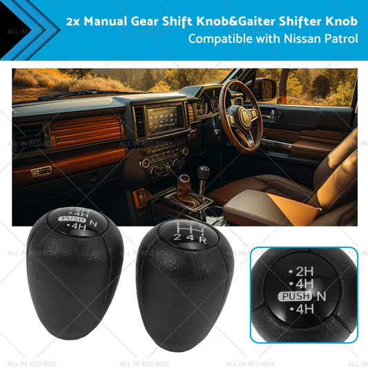 {{ 2PCS 5-Speed Push Gear Shift Knob and Transfer Case Konb Suitable for Nissan Patrol }} - Buy Car Parts Online at {{ Kaka Auto Parts }}.