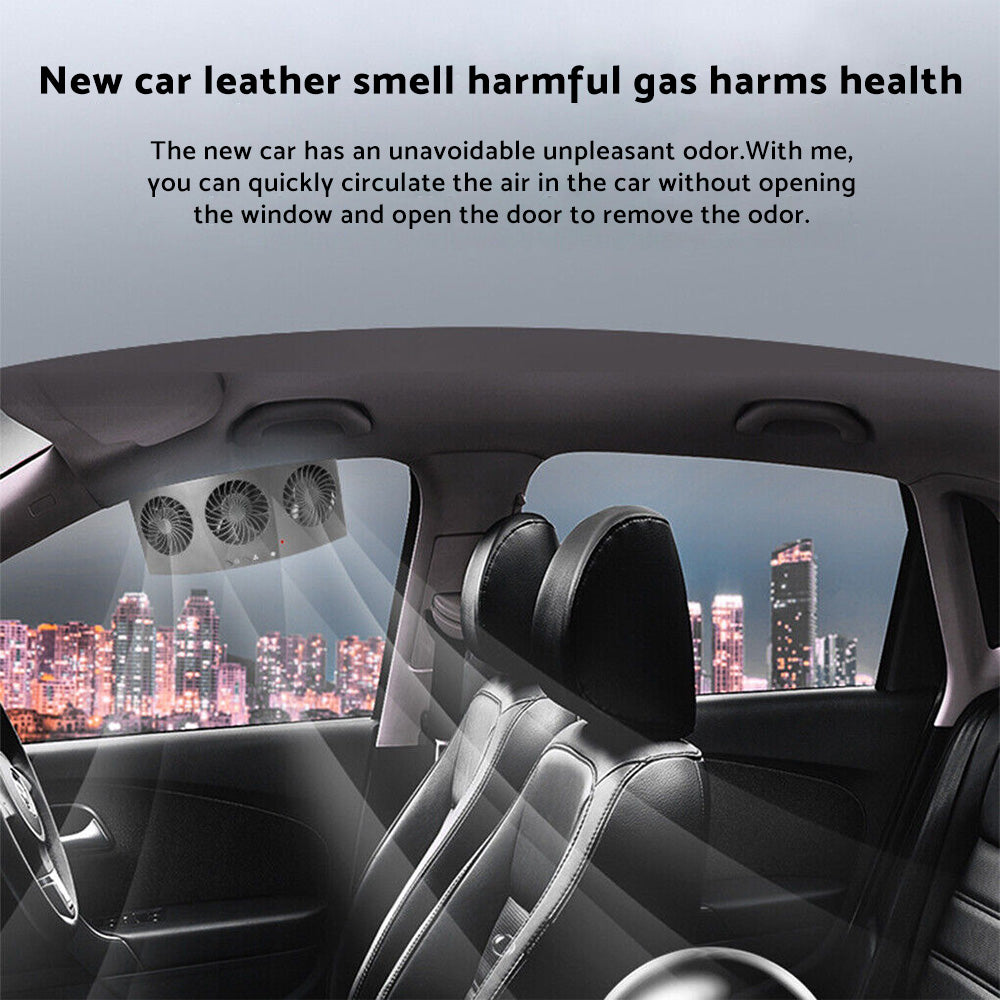 Car Exhaust Window Fan Cooler Air Vent Suitable For Vehicle Cooling with 3 Adjustable Heads