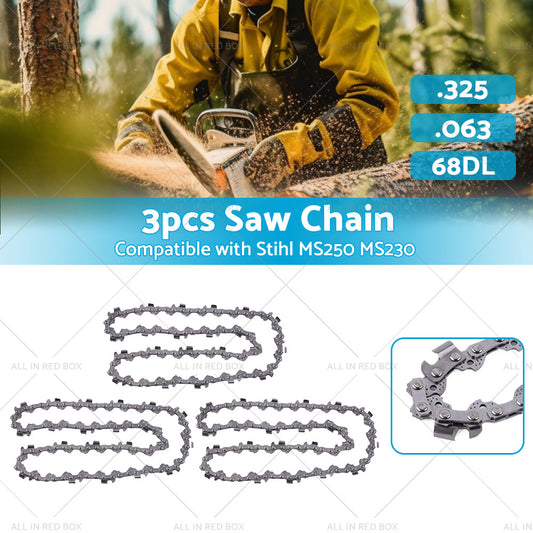3PCS Chainsaw Chain. 325 063 68DL Suitable for Stihl 18inch MS250 MS251 MS230 MS231