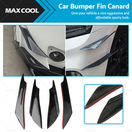 {{ 4x Carbon Fiber Car Bumper Fin Canard Splitter Diffuser Valence Spoiler Lip }} - Buy Car Parts Online at {{ Kaka Auto Parts }}.