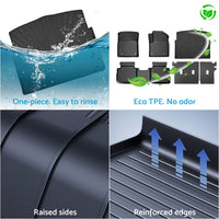 Floor Boot Mats Kit 3D All-Weather Suitable For Nissan X-Trail 22-On T33 e-