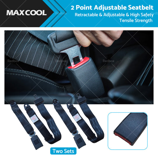{{ 2 Set Car Truck 2 Point Retractable Adjustable Seat Lap Sash Belt Strap Seatbelt }} - Buy Car Parts Online at {{ Kaka Auto Parts }}.