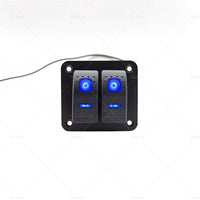 {{ 2 Gang Blue LED Light Rocker Switch Panel Dual LED Boat Car Waterproof }} - Buy Car Parts Online at {{ Kaka Auto Parts }}.