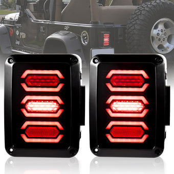 compare product Smoked LED Tail Lights Rear Lamp Suitable For Jeep Wrangler JK 2007-2017