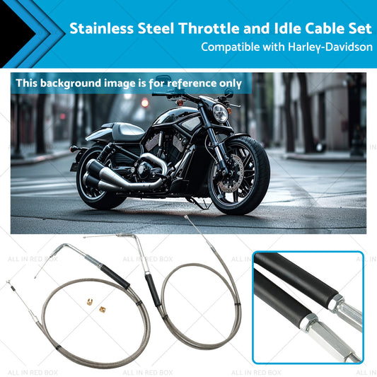 {{ Stainless Steel 56-1 2 Throttle and Idle Cable Set Suitable for Harley-Davidson }} - Buy Car Parts Online at {{ Kaka Auto Parts }}.