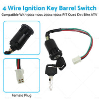 {{ 4 Wire Ignition Key Barrel Switch 50cc 110cc 125cc 150cc PIT Quad Dirt Bike ATV }} - Buy Car Parts Online at {{ Kaka Auto Parts }}.