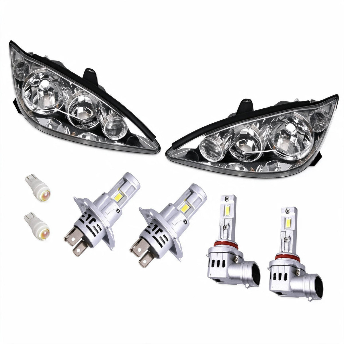 Head Light Assembly Chrome with LED Globes Suitable for Toyota Camry 2004-2017 - BD1