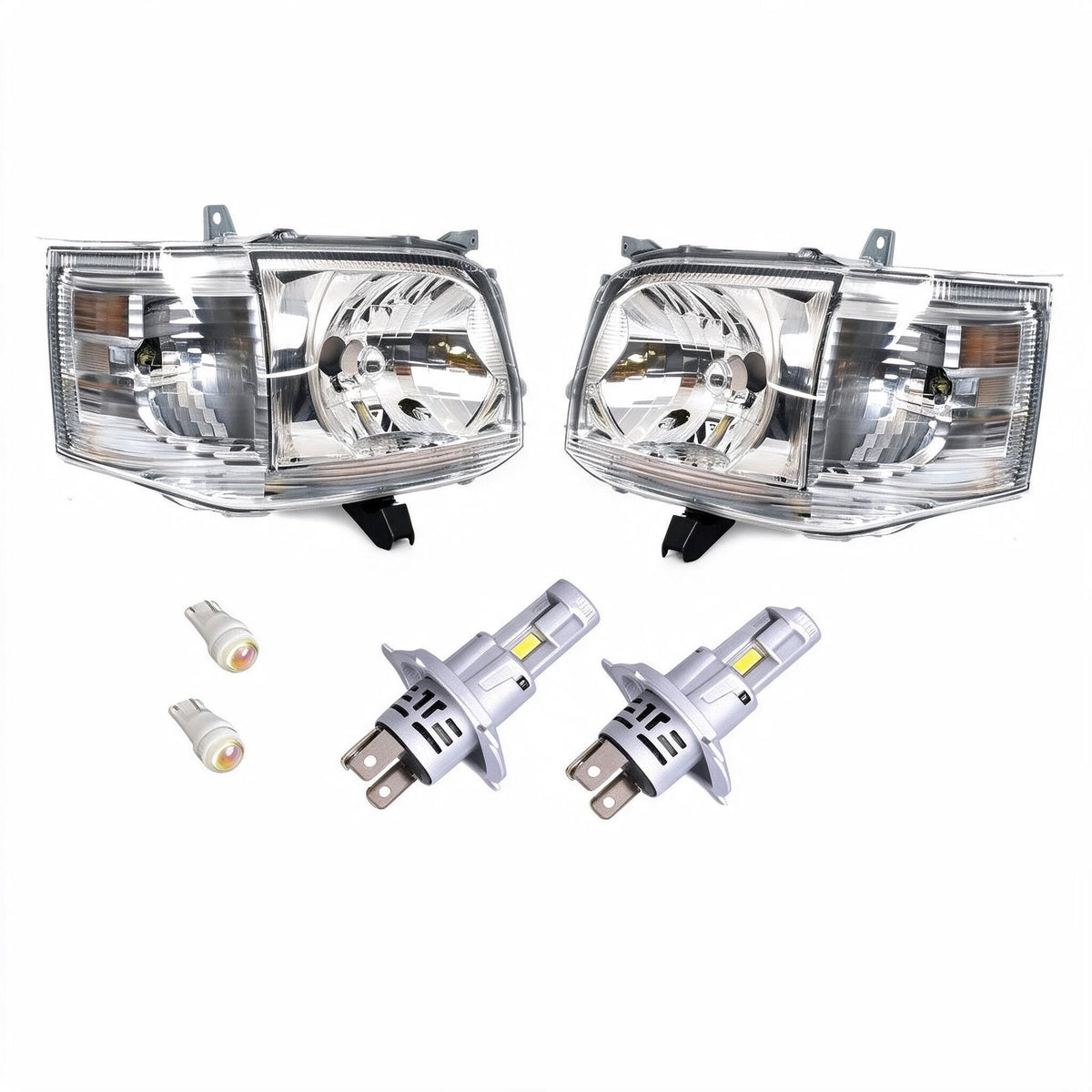 Headlight Assembly with LED Globes Set LH RH Suitable for Toyota Hiace 2005-2019 - BD1